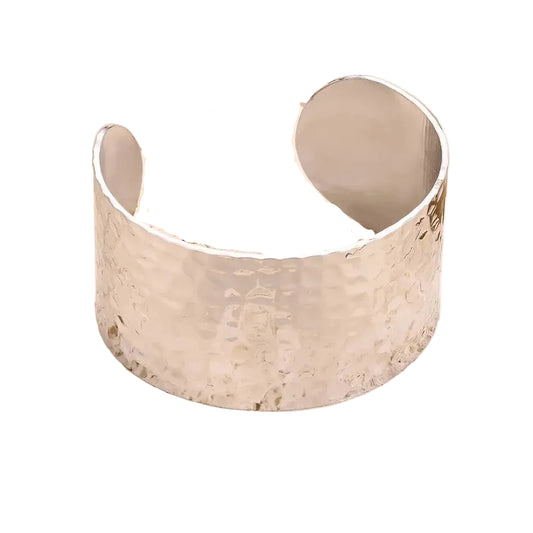 Bracelet jonc bossé classique acier inoxydable doré — Bijoux Coeur Linéa — vue 2