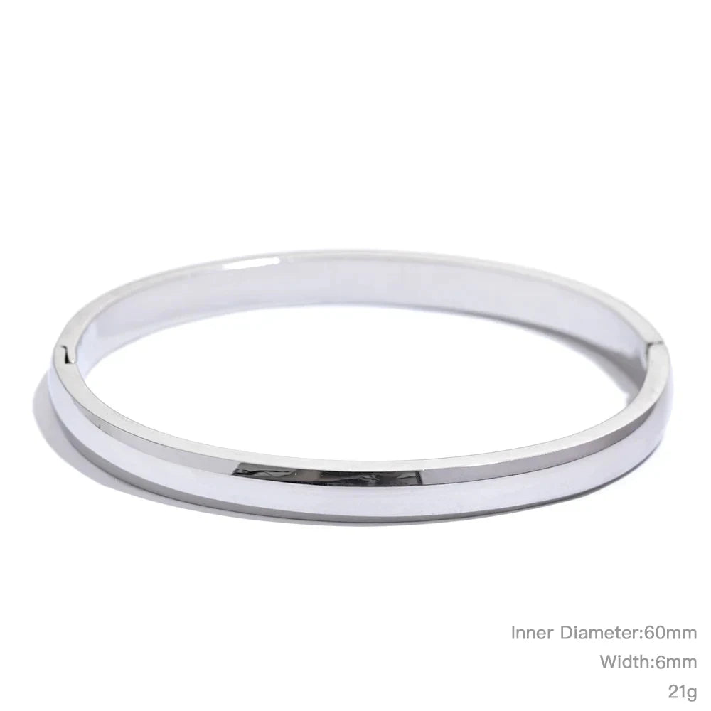 Bracelet jonc daily minimaliste acier doré 18k waterproof — Bijoux Coeur Linéa — vue 7