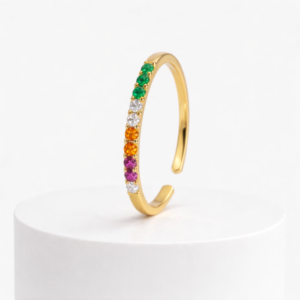 Bague arc-en-ciel cubique