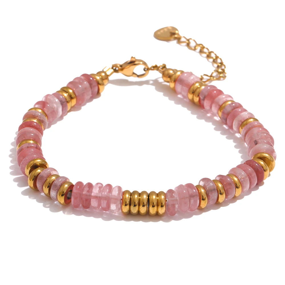Bracelet perles pierres naturelles colorées fait main bohème — Bijoux Coeur Linéa — vue 7