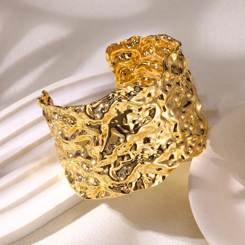 Bracelets Jonc Élégant Martelé Pour Femme