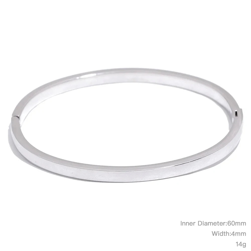 Bracelet jonc daily minimaliste acier doré 18k waterproof — Bijoux Coeur Linéa — vue 5