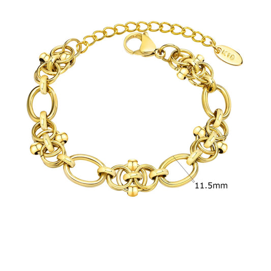 Bracelet chaîne chunky bold acier inoxydable doré waterproof — Bijoux Coeur Linéa — vue 2