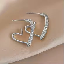 Créoles Cœur Éclat Diamant Argent