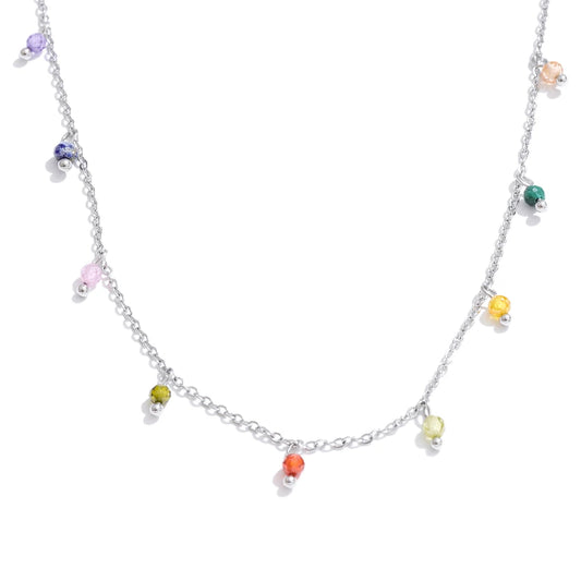 Collier zircons cubiques multicolores bohème style Y2K — Bijoux Coeur Linéa — vue 2