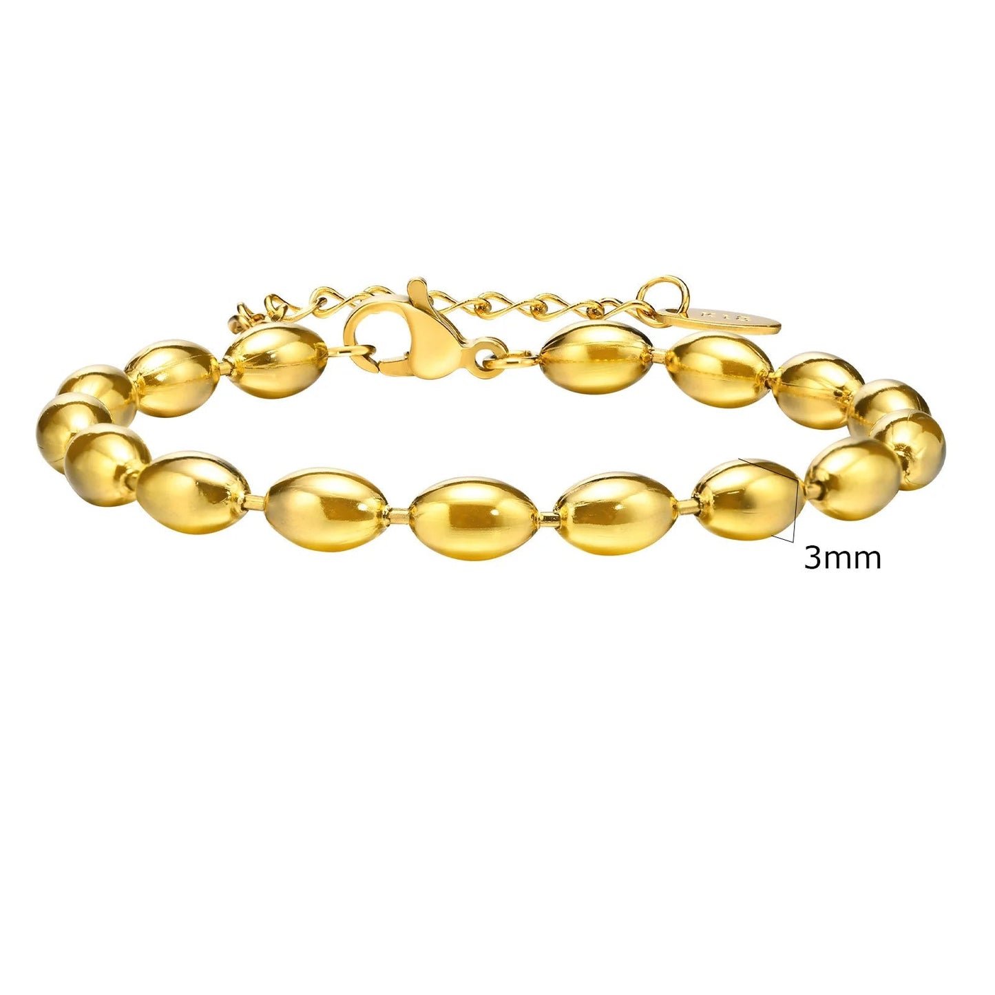 Bracelet chaîne chunky bold acier inoxydable doré waterproof — Bijoux Coeur Linéa — vue 7