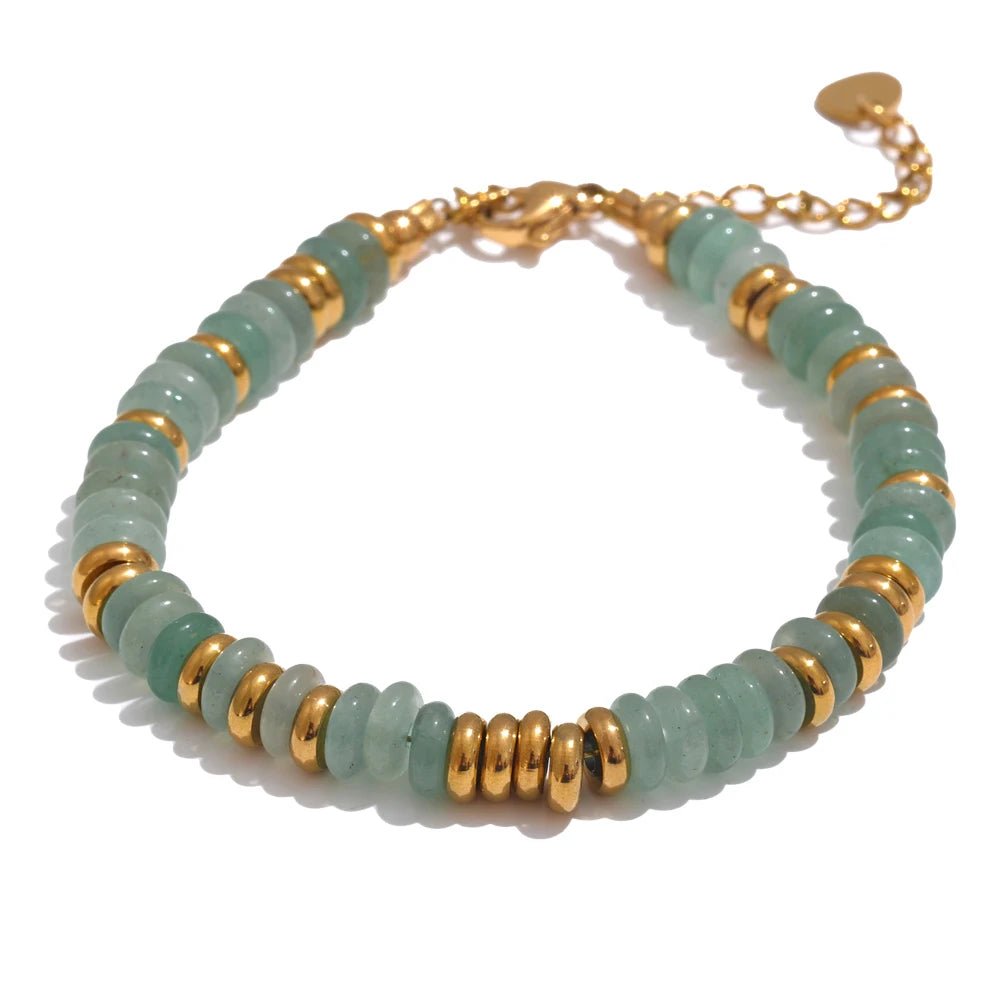 Bracelet perles pierres naturelles colorées fait main bohème — Bijoux Coeur Linéa — vue 3