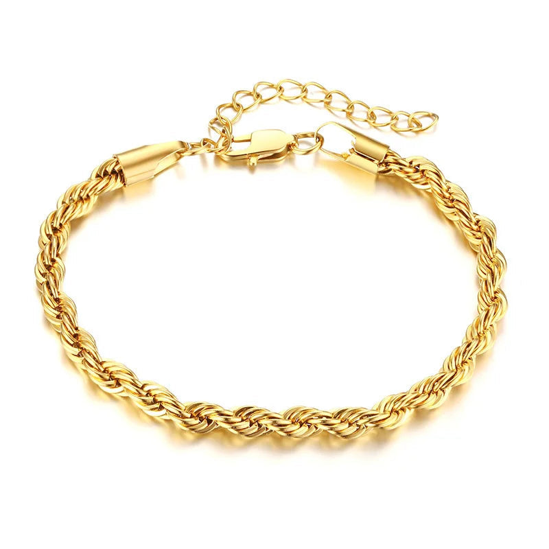 Bracelet chaîne chunky bold acier inoxydable doré waterproof — Bijoux Coeur Linéa — vue 3