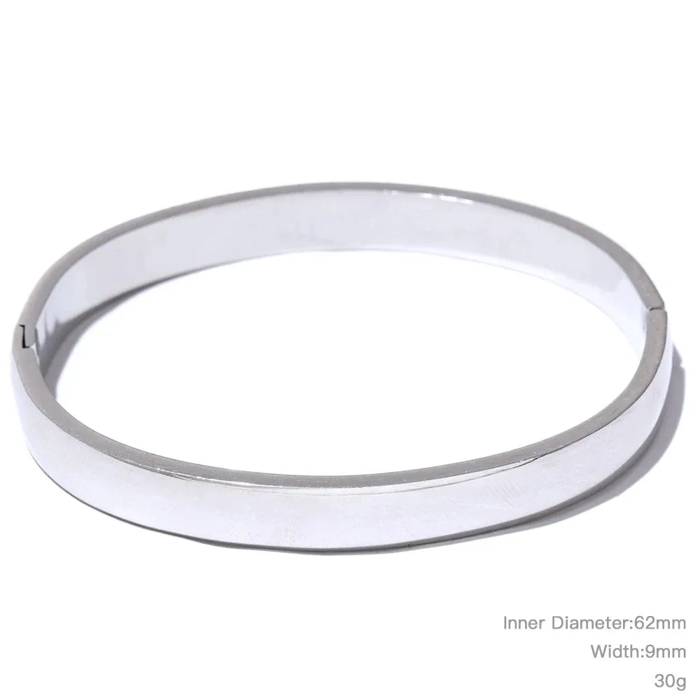 Bracelet jonc daily minimaliste acier doré 18k waterproof — Bijoux Coeur Linéa — vue 3