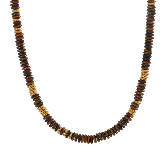 Collier pierres naturelles bohème fait main waterproof — Bijoux Coeur Linéa — vue 2