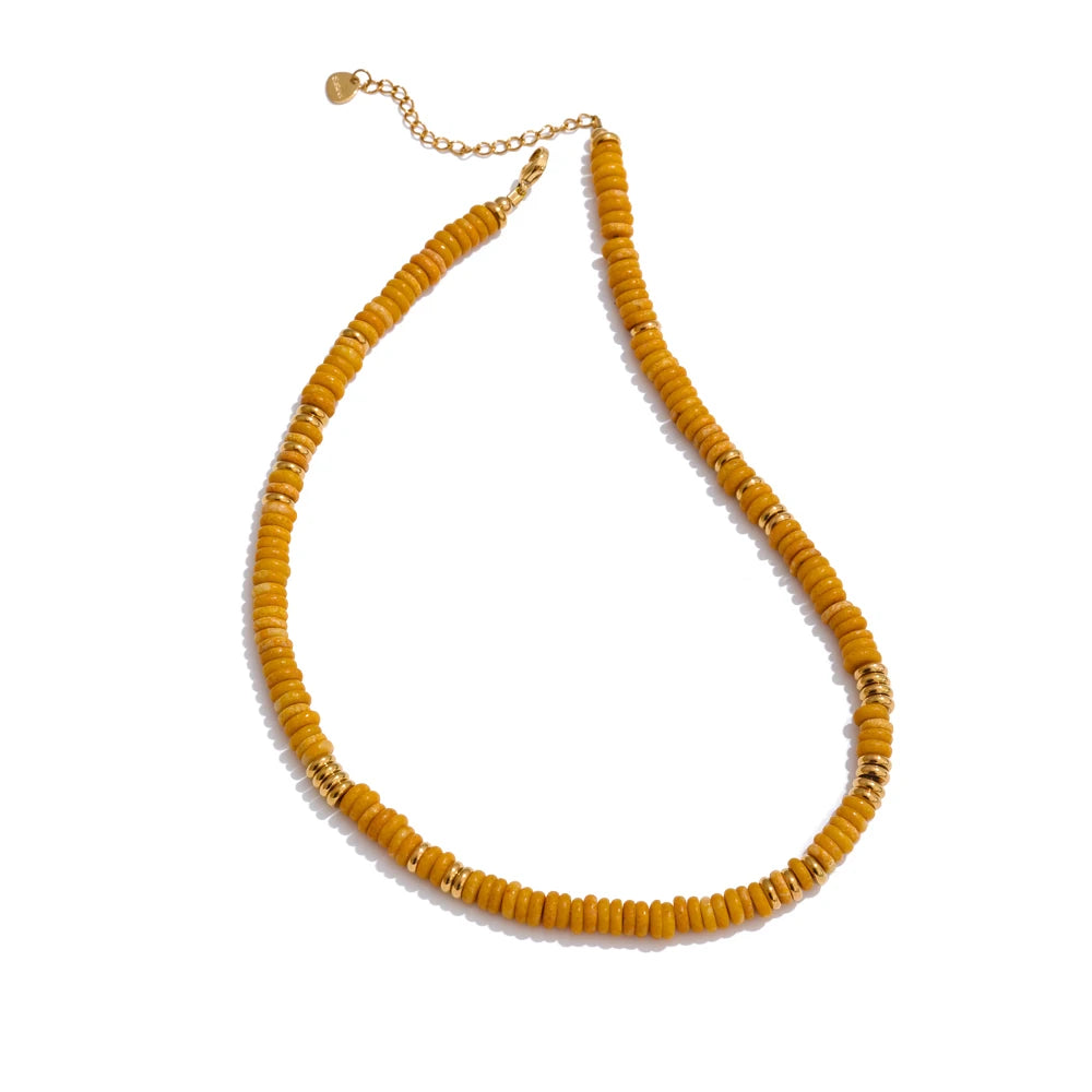 Collier pierres naturelles bohème fait main waterproof — Bijoux Coeur Linéa — vue 9