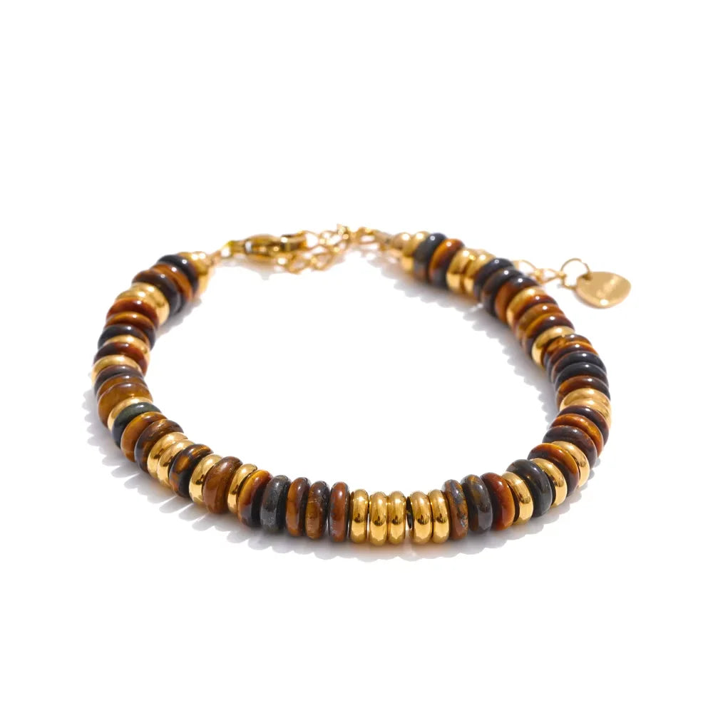 Bracelet perles pierres naturelles colorées fait main bohème — Bijoux Coeur Linéa — vue 5