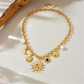 Collier Charms Soleil et Lune